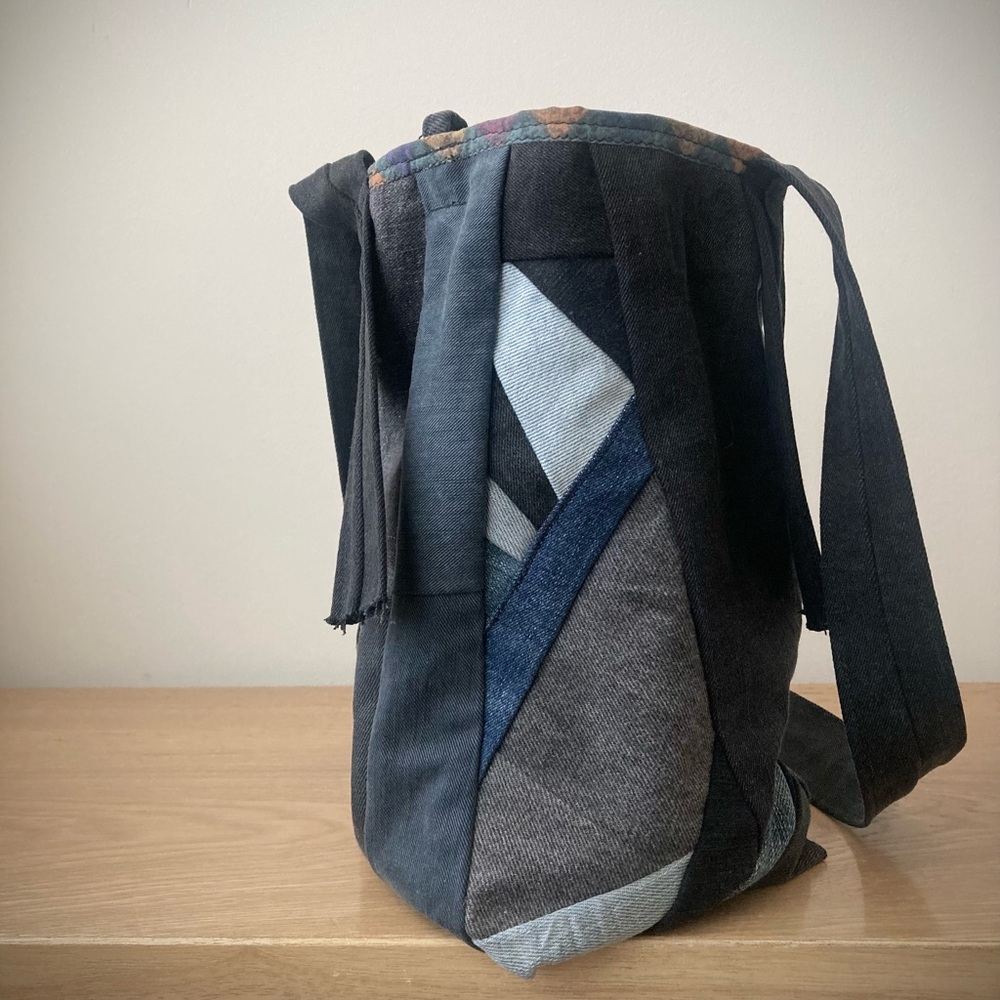 joodito origami japanese boro crossbody patchwork denim jean slouchy handbag bag - Picture 7 of 15